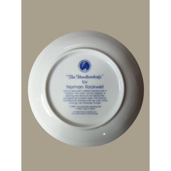 Norman Rockwell The Handkerchiefs Collector Plate 1986 6.5" with Stand - Picture 4 of 5